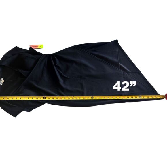 BLACK BODYCON ASYMMETRICAL RUCHED DRESS SURPLICE NECKLINE SIZE LARGE - Picture 3 of 8